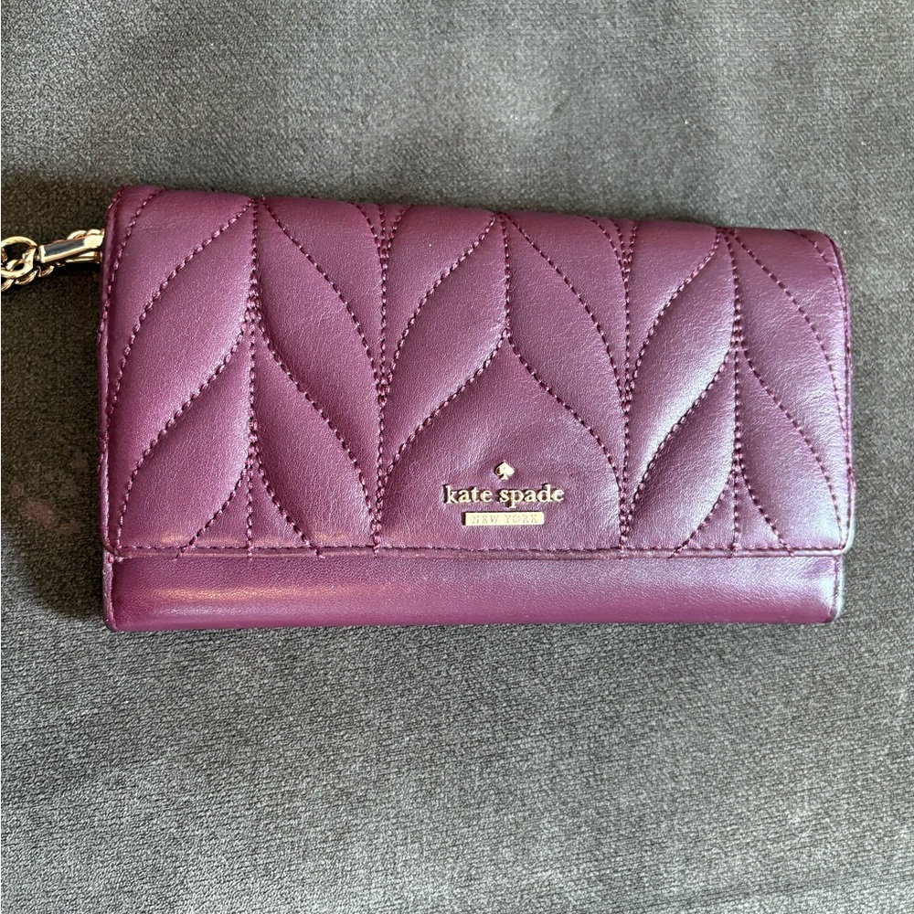 Kate Spade Purple Quilted Leather Wallet